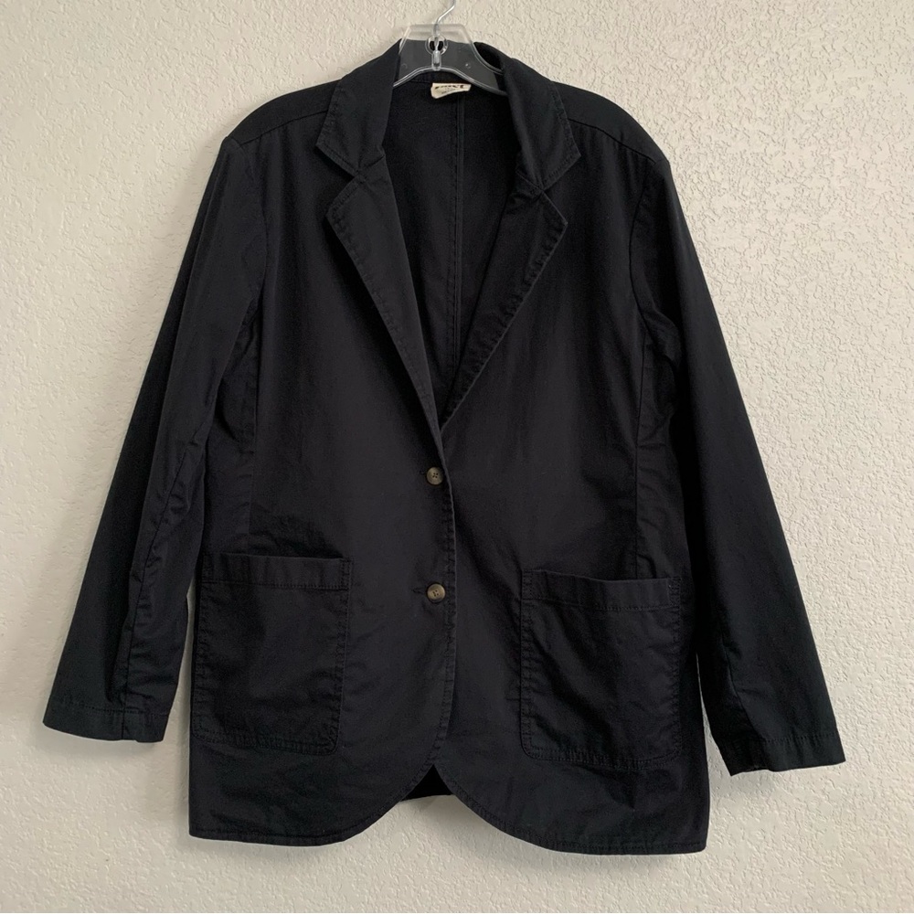 Pact Organic Blazer Jacket Women L Cotton Brushed Twill Sustainable Pocket